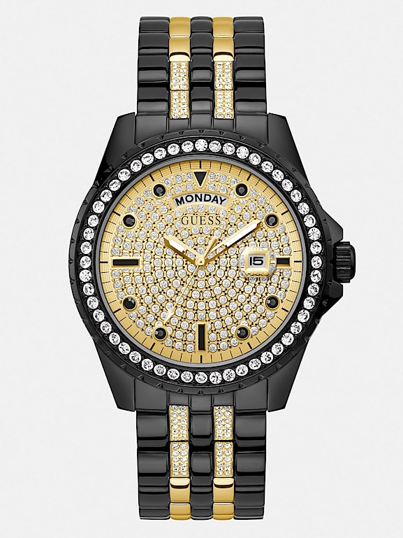 Guess men's crystal shop watch
