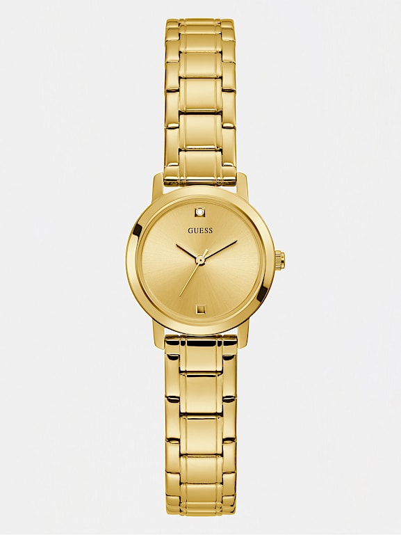 Gold diamond guess watch clearance