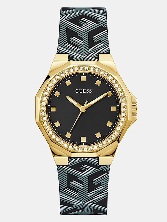 Analogue watch with G Cube logo detail GUESS Official Website