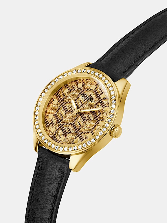detail GUESS® Analogue G watch with logo Cube