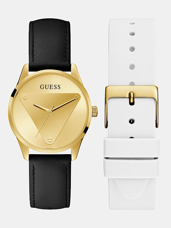 Guess watch clearance interchangeable leather strap