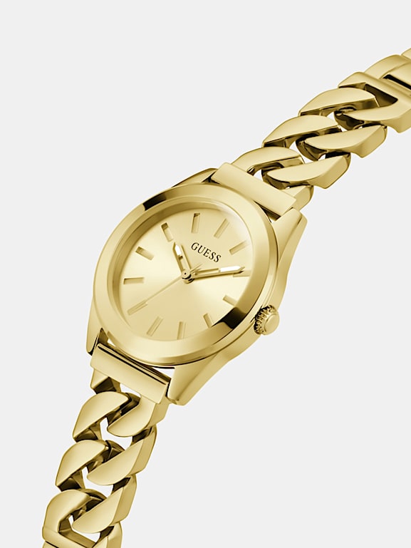 Armbanduhr aus Edelstahl - gold