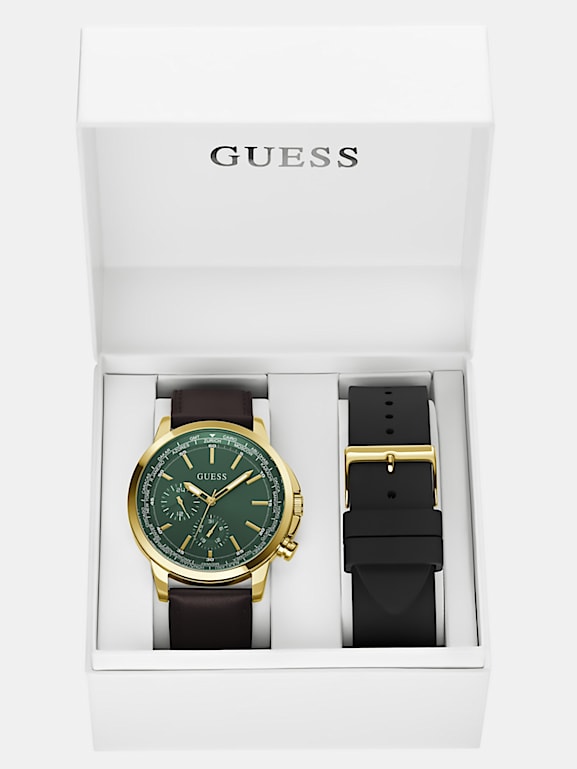 Guess watch clearance interchangeable leather strap