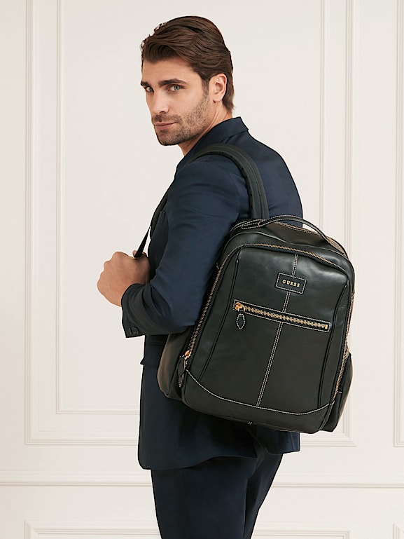 Guess leather backpack discount mens