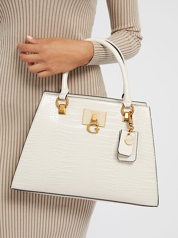 Stephi croc print handbag sales