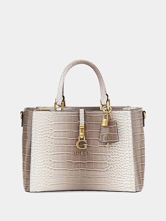 GUESS® G James croc print handbag