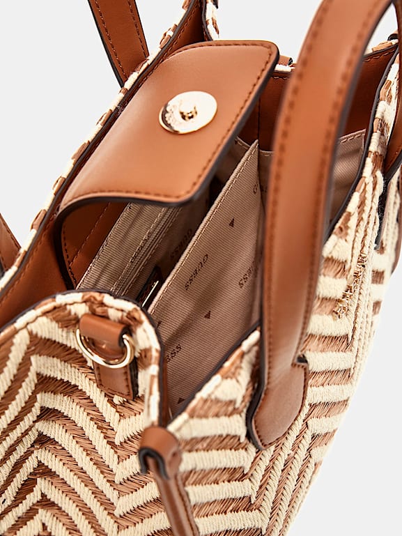 GUESS Silvana raffia mini handbag Women