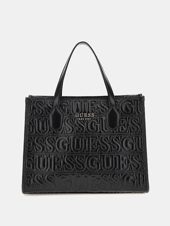 GUESS Borsa a mano Silvana scritta logo Donna