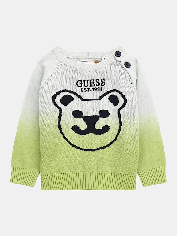 GUESS Maglione con stampa orso frontale