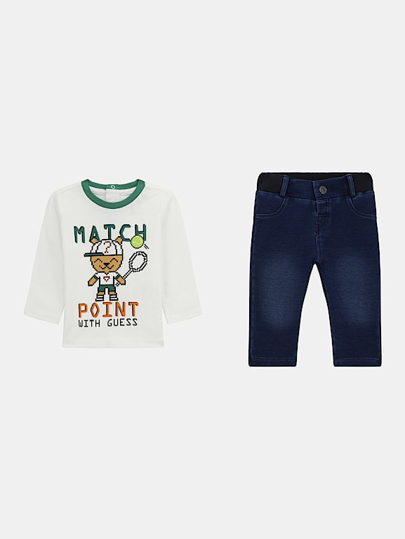 GUESS Kids T shirt and knit denim pant set Boys