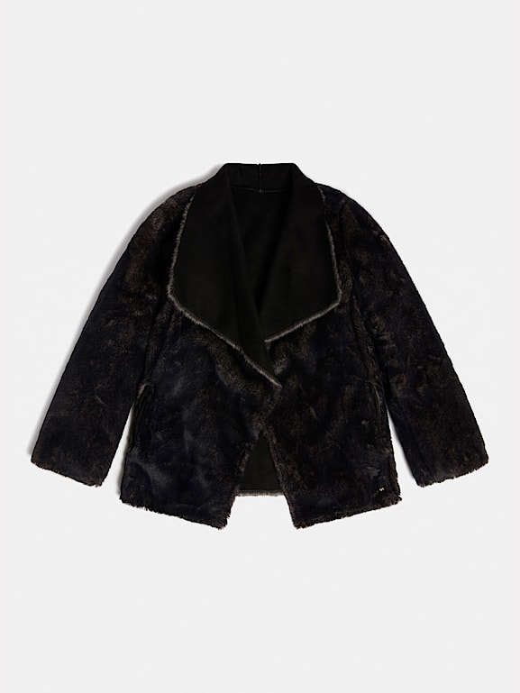 Guess reversible jacket with best sale faux fur