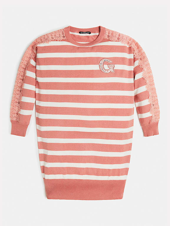 Guess t shirt dress striped store