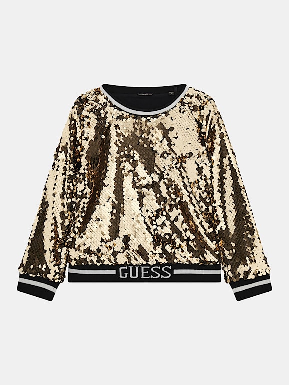 Gold sequin sweatshirt clearance