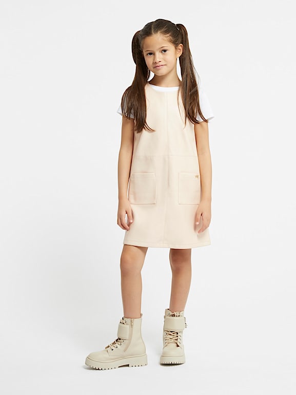 GUESS Kids Set t shirt salopette jupe similicuir Fille