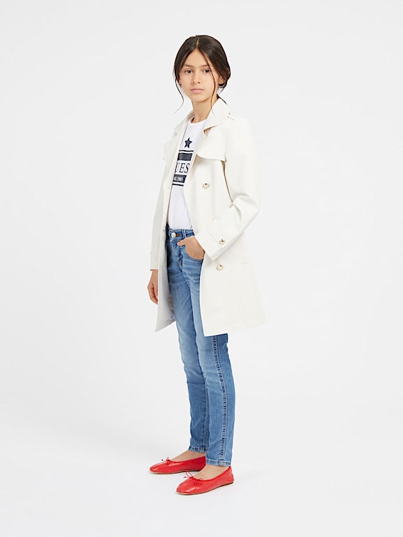 GUESS Kids Trench cintura con logo Bambina
