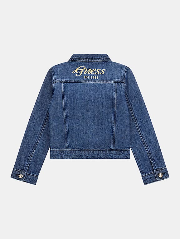 Guess denim jacket outlet logo on back
