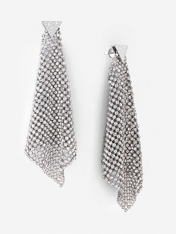 Silver mesh earrings outlet