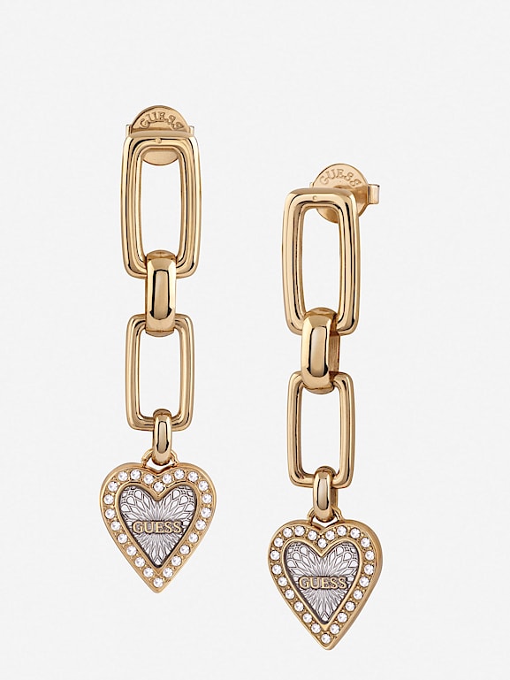 Guess love heart earrings deals