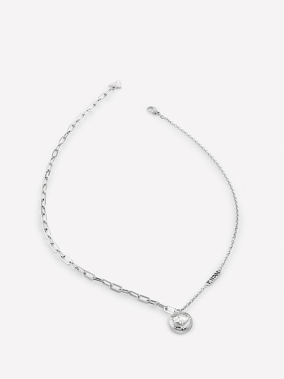 Guess heart necklace silver discount