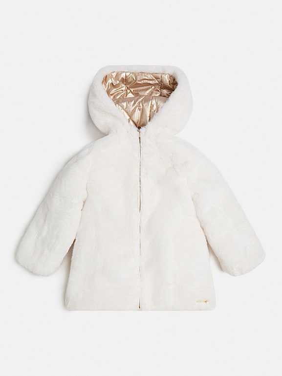 Guess reversible jacket discount with faux fur