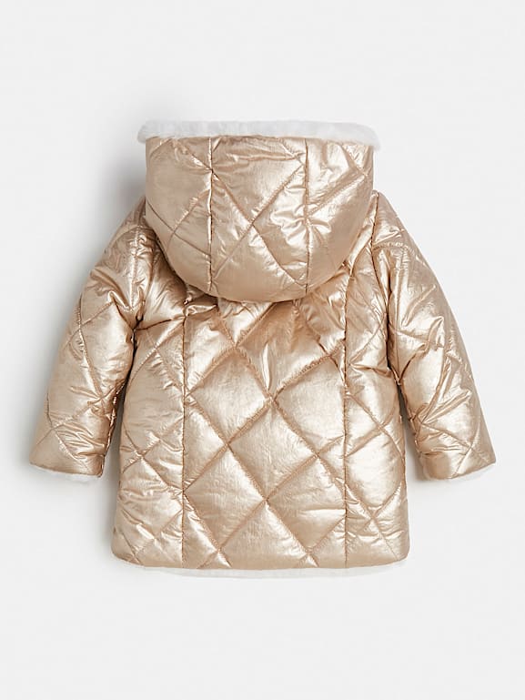 Guess reversible jacket with faux fur on sale