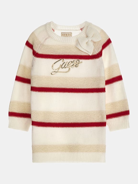 GUESS Kids Abito in maglia righe all over Bambina