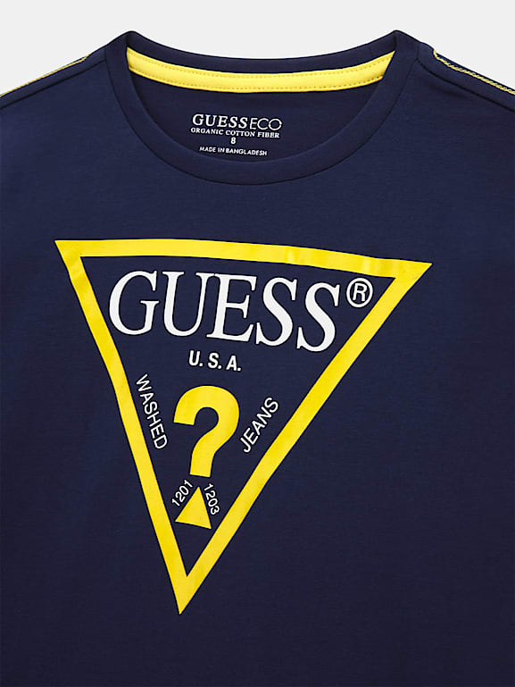 Blue and yellow guess shirt sales