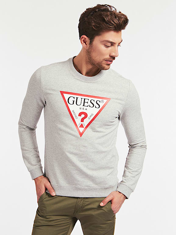Guess triangle logo sweatshirt clearance