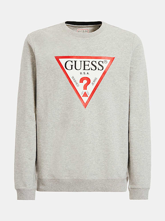 Guess triangle logo sweatshirt online