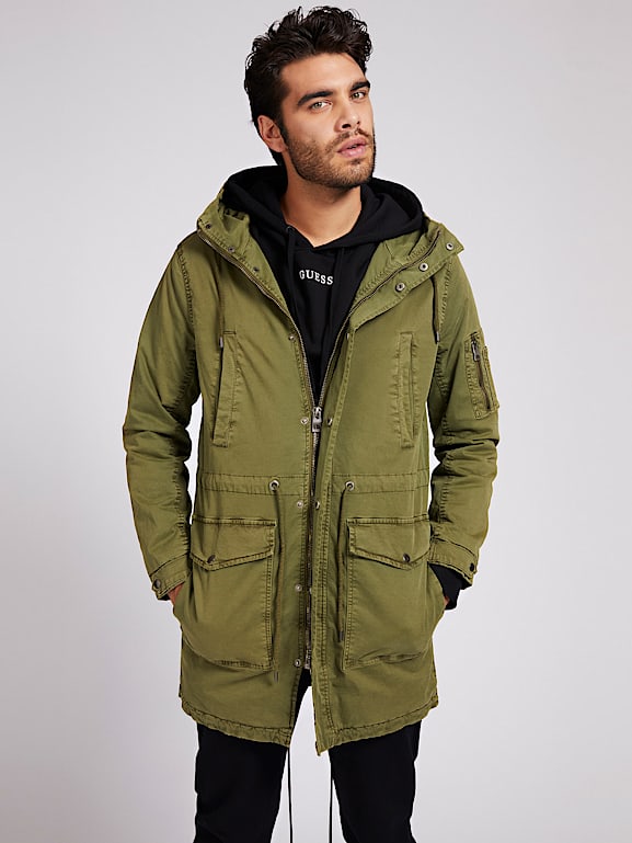 Guess men's hooded parka best sale