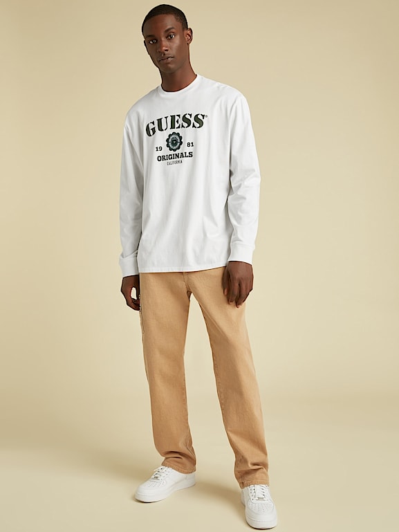 GUESS Originals T SHIRT LOGO VOORKANT Heren