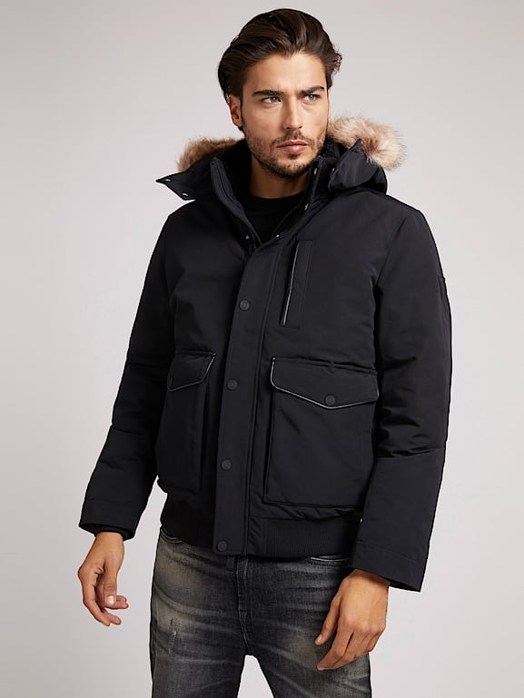 Guess jacket outlet with hood