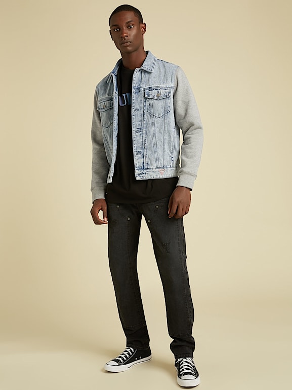 GUESS SLIM FLEECE LINED DENIM JACKET