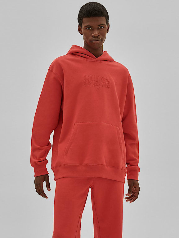 Red hooded sweatshirt mens shop