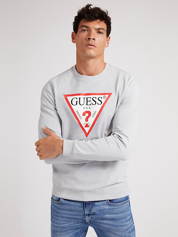 Guess triangle logo sweatshirt online