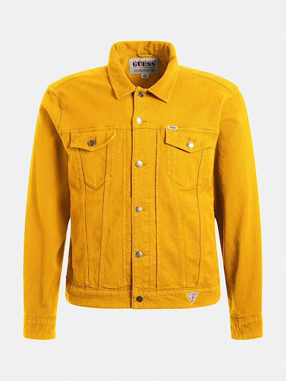Mens yellow jean jacket deals