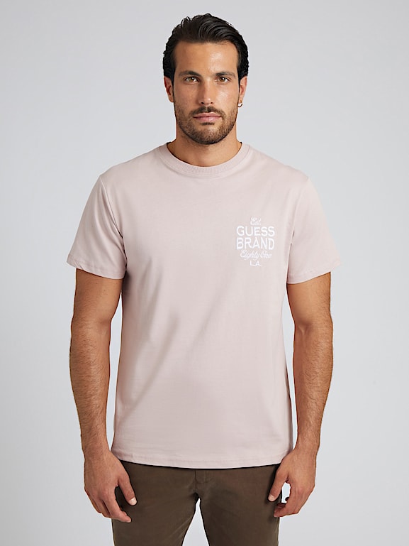 Pink guess sales shirt men