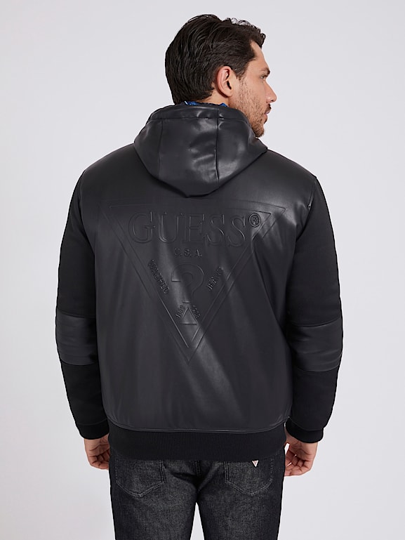 Guess leather bomber jacket online