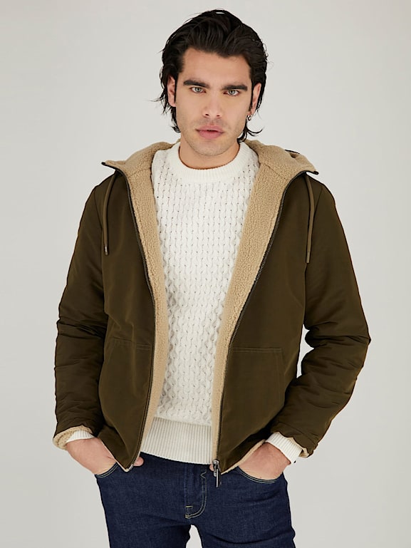 Guess reversible jacket 2025 with faux fur