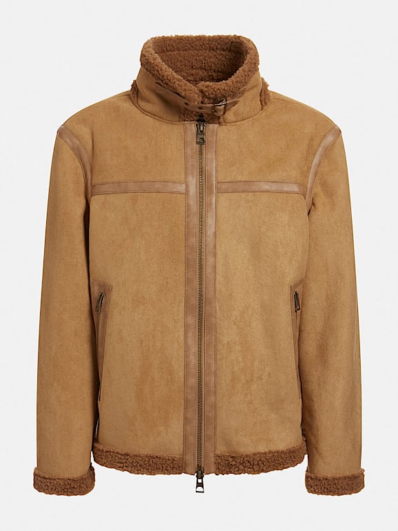 Guess shearling outlet jacket mens
