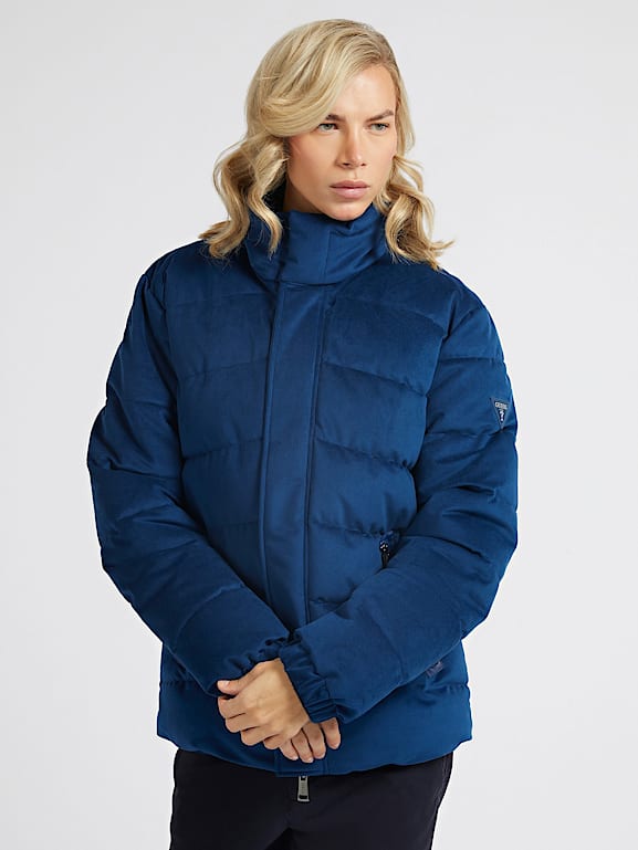 Doudoune discount velours bleu