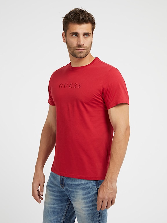 Guess red t shirt deals
