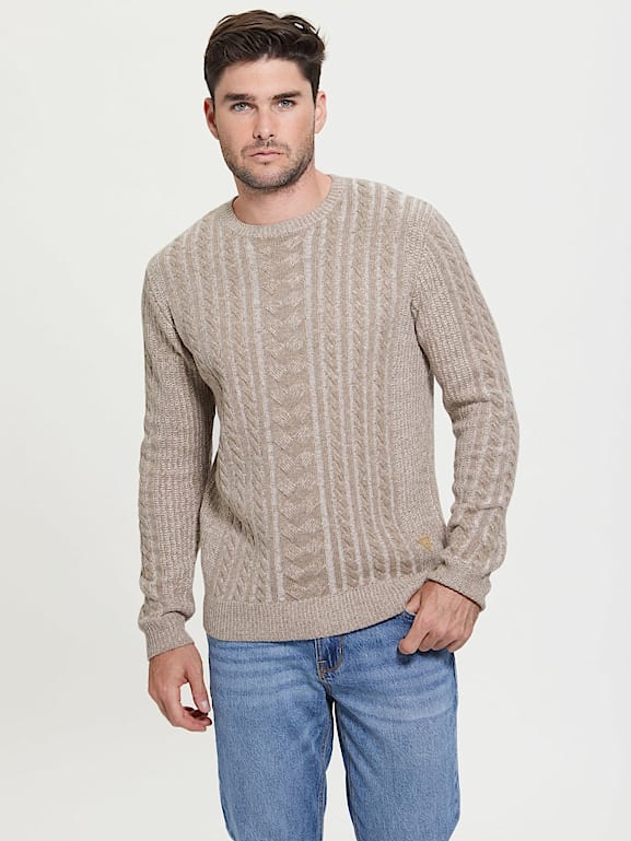 Classic Cable Knit Crew Neck 100% Cashmere Sweater (Choice, 52% OFF