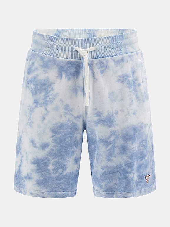 Blue tie dye shorts discount