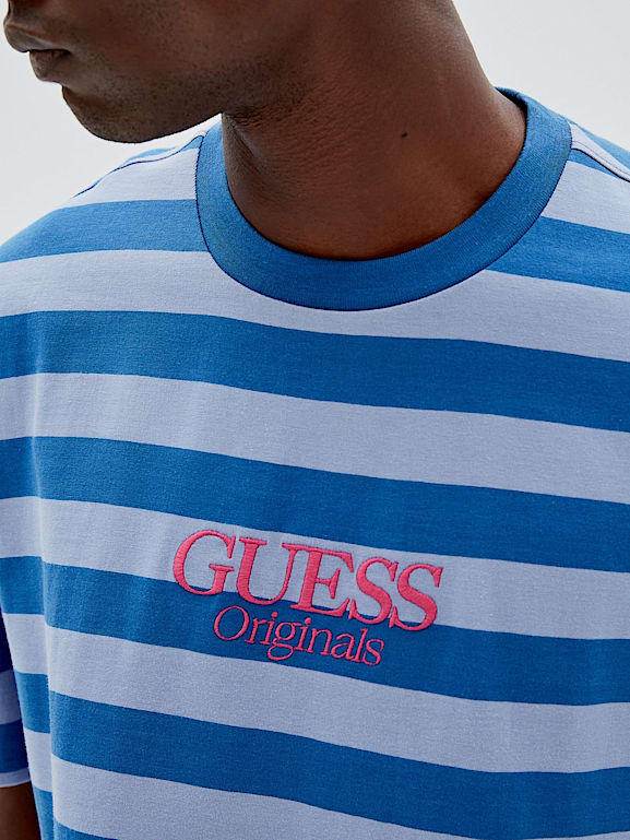 T shirt discount rayé guess homme