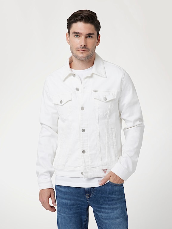 Guess white denim discount jacket