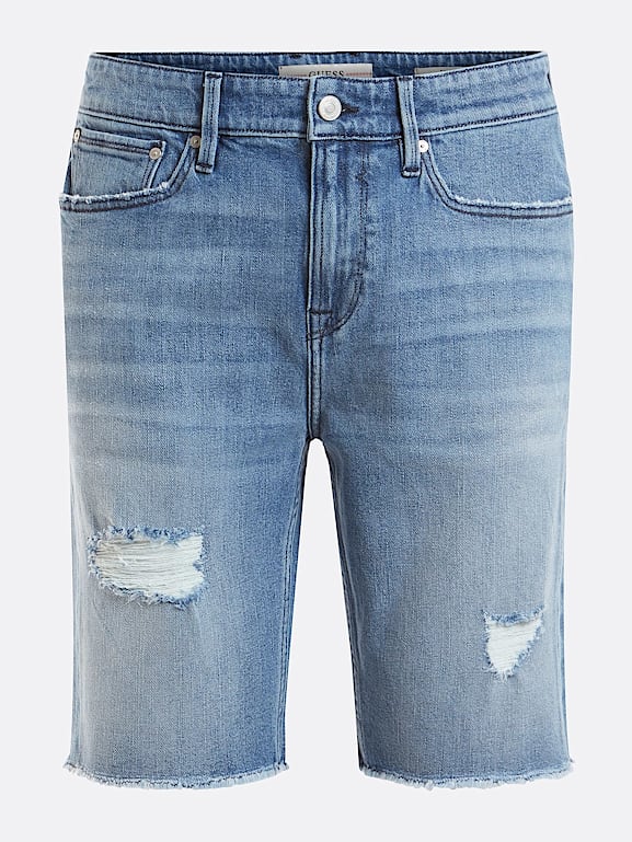 Abrasions denim shorts Men GUESS Past Collections