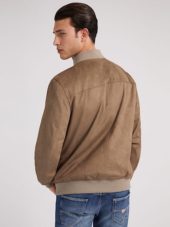 Men's faux suede sale bomber jacket