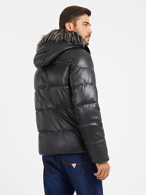 Faux leather puffer sale