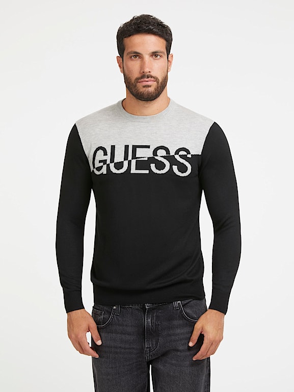 GUESS Front logo sweater Men